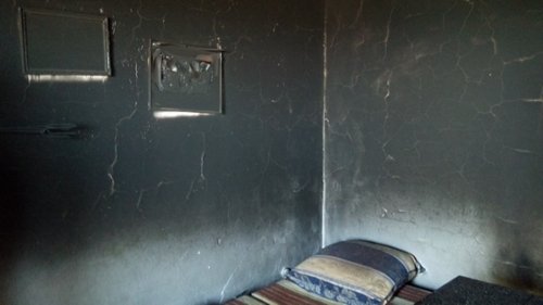 Vypálená myslivecká chata v Lipinách - 3.3.2014