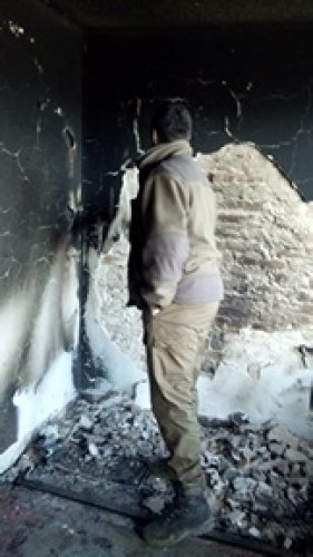Vypálená myslivecká chata v Lipinách - 3.3.2014