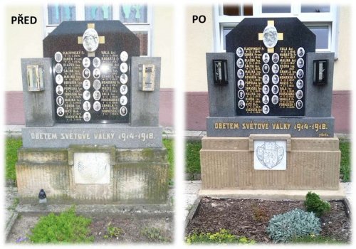 Opravený pomník obětem 1SV - 25.8.2015