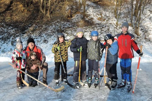 Bruslení na hřišti ve Žlebě - 22.1.2016