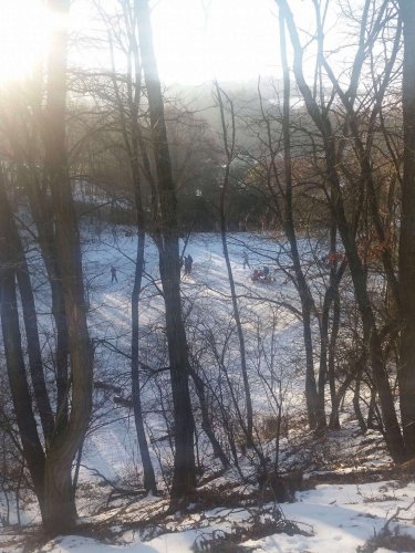 Bruslení na hřišti ve Žlebě - 22.1.2017